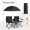 Foldable Picnic Chair with Adjustable Umbrella and Beverage Holders